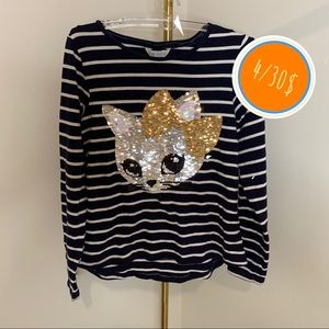 FLIPPABLE sequins cat print shirt